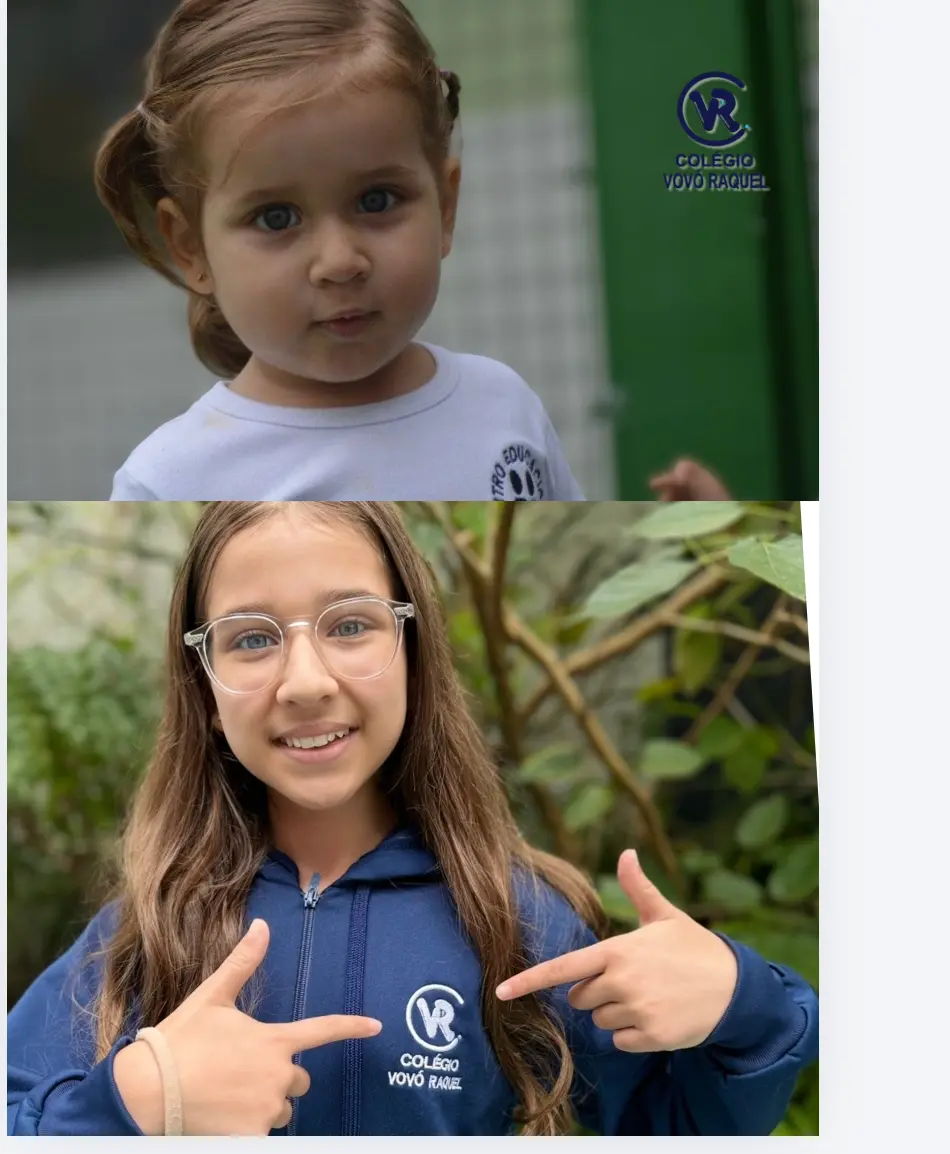 Registro da trajetória de uma aluna desde a infância no Colégio Vovó Raquel
