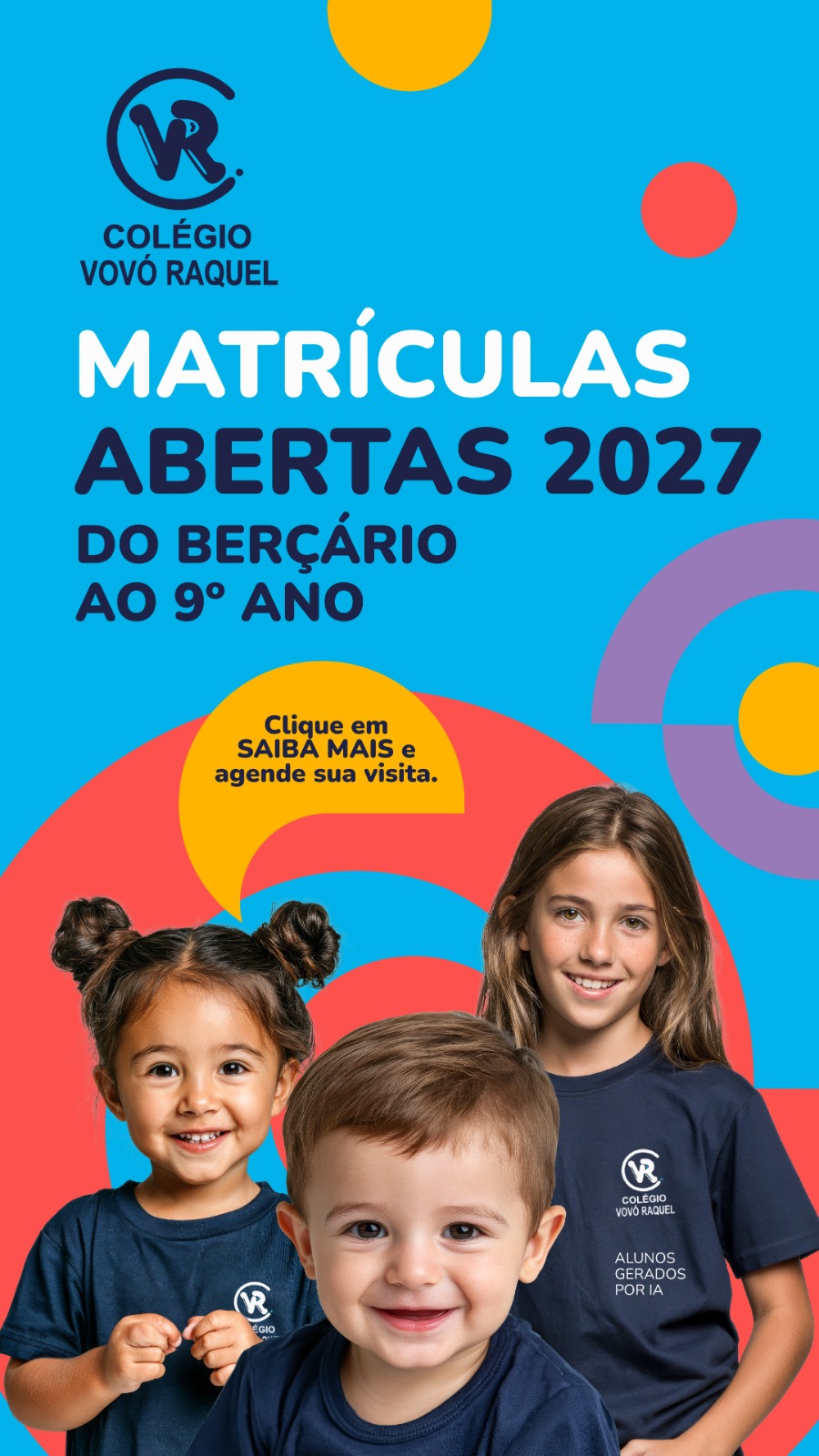 Matrículas abertas 2027 — do Berçário ao 9º ano